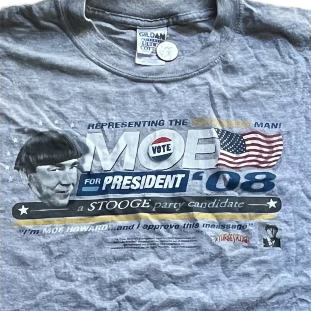 2008 The Three Stooges VOTE FOR MOE T shirt